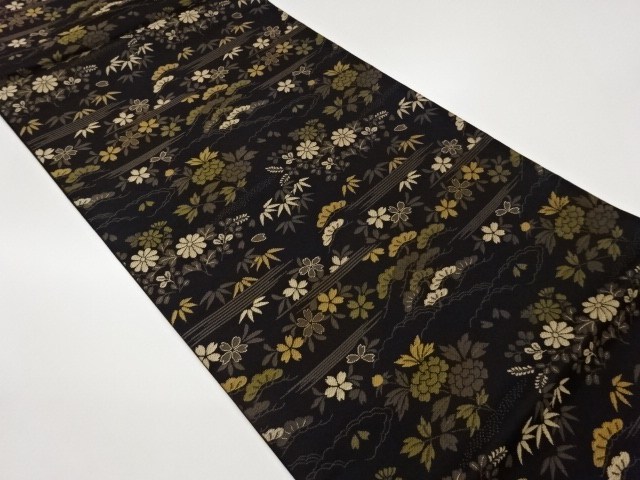 JAPANESE FUKURO OBI / WOVEN FLOWERS